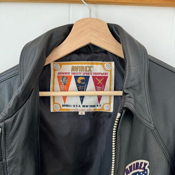 Avirex Signature Light Leather Varsity Jacket - Picture 4 of 8